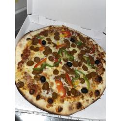 pizzas merguez 33cm (26cm 9€ )