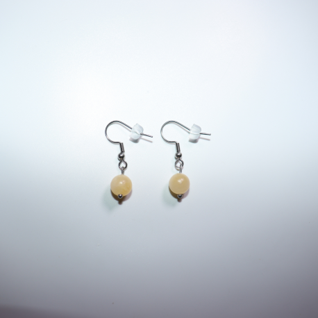 Boucles d'oreilles en calcite jaune