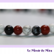 Bracelet Howlite, Jaspe Rouge & Obsidienne Neige