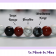 Bracelet Howlite, Jaspe Rouge & Obsidienne Neige