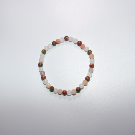 Bracelet Unakite, Jade & Aventurine Rose