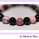 Bracelet Opale Rose, Rhodonite et Obsidienne Œil Céleste