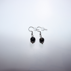 Boucles d'oreilles Obsidienne dorée