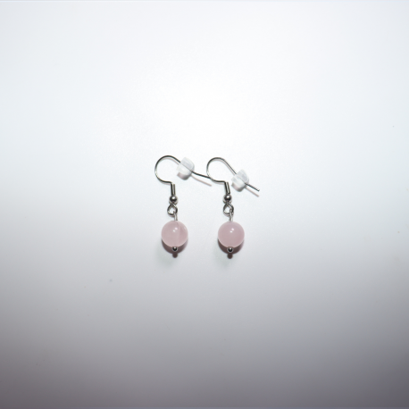 Boucles d'oreilles Quartz rose