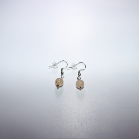 Boucles d'oreilles Quartz rutilé