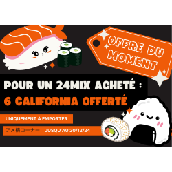 Offre du moment : pour un 24Mix acheté, profitez de 6 California offerts !